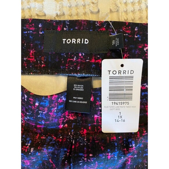 Torrid NWT Womens Elastic Waist size 1X Ankle Crop Relaxed Taper Pants - Picture 2 of 8